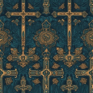 Christliches Katholisches Kreuz Digitales Muster - Sofort Download