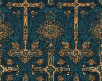 Christliches Katholisches Kreuz Digitales Muster - Sofort Download