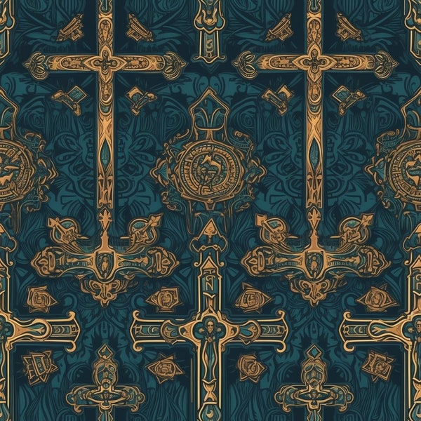 Christian Catholic Cross Digital Pattern - Instant Download