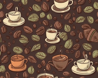 Dark Roast: Bold Coffee-Inspired Pattern für kreative Projekte - Instant Download