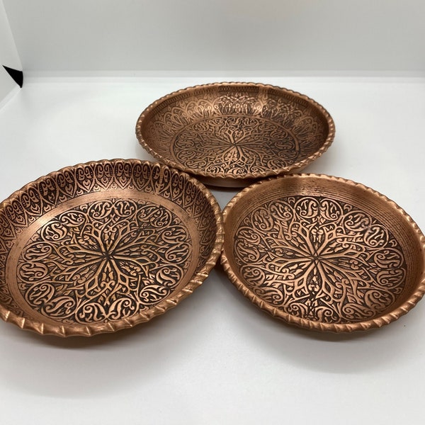 Copper plate, Copper Containers, Appetizer Plates, Copper Pan, Copper Bowl, Snack Bowl, Copper Dish, Copper Saucepan,