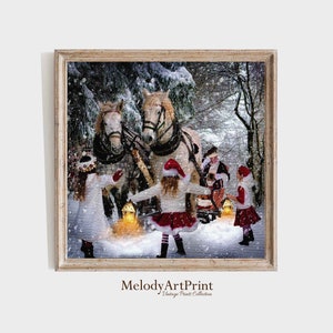 Vintage Santa Print, Vintage Art, Antique Christmas Art, Santa Claus Print, Santa Wall Art, Vintage Christmas Decor, Square Printable Art