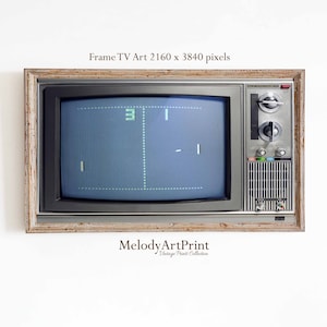 Vintage Samsung Frame TV Art, Retro TV Foto, Kunst voor TV, TV Screensaver, Oude jaren '80 TV Game, Digitale Download voor Samsung Frame