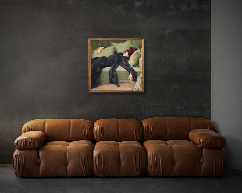 Vintage Portrait Painting, Decadent Young Woman Square Print (digital ...