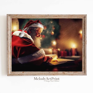 Santa Claus Wall Art Painting, Father Christmas Art, Santa Claus Portrait, Printable Christmas, Vintage Santa Print. Christmas Wall Decor