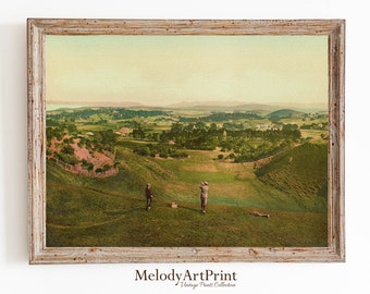 Vintage Golf Course Wall Art | Golf Vintage Painting Landscape Art Print | Golf Fan Gifts | Downloadable Printable Wall Decor