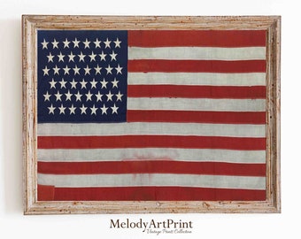 Vintage Printed Patch Badge USA American Flag Washington