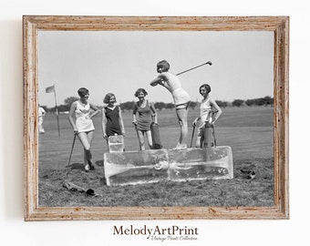 Vintage Women Golfers Print, Funny Golf Photo (Digital Download)