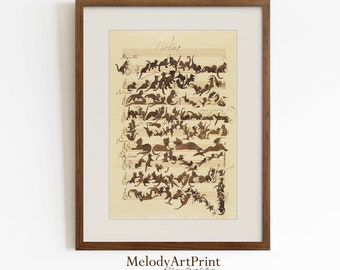 Cat Symphony Sheet Music Print, Vintage Art (Digital Download)