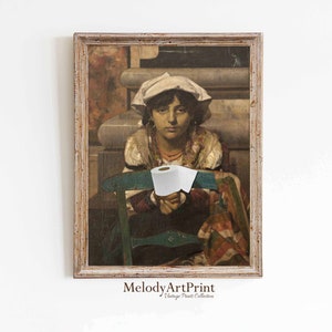 Stampa artistica vintage divertente, dipinto classico alterato con un tocco moderno, umorismo sulla carta igienica, download digitale, arte murale stampabile