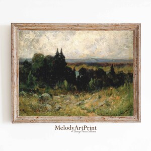 Printable Country Landscape Painting, Vintage Wall Art, Downloadable Digital, Moody Country Oil Painting Vintage Prints, Vintage Farmhouse