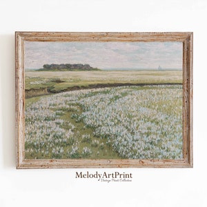 Vintage French Country Cottage Victorian Landscape | English Garden Meadow | French Antique Painting | Farmhouse | DIGITAL PRINT Wall Art