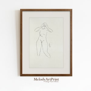Naked Woman Body Line Drawing, Art Print Lady Female Abstract Continuous Simple Modern, Black White Gallery Wall, Wall Art, Home Decor