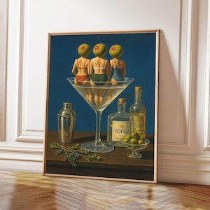 Vintage Dirty Martini-tryck: Retro barvagnsdekor (digital nedladdning) bild 8