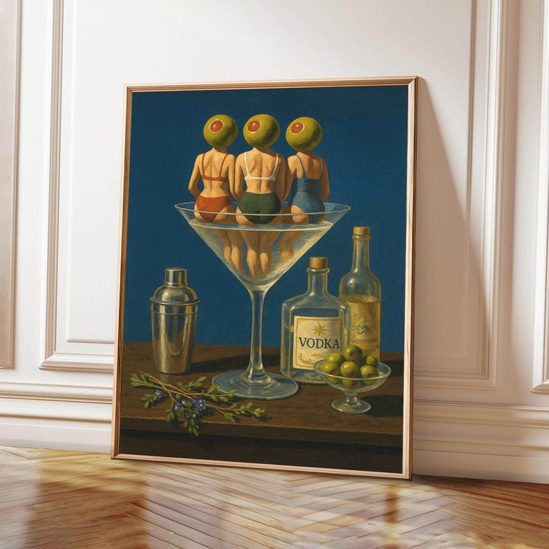 Vintage Dirty Martini-tryck: Retro barvagnsdekor (digital nedladdning) bild 8