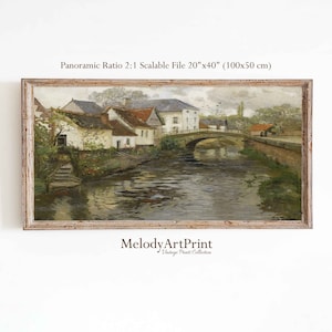 Rustic Country Wall Art | Panoramic Landscape Painting | Vintage Downloadable Panorama Prints | Printable Art Print
