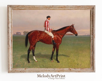 Vintage Horse Jockey Art Print | Equestrian Decor (Digital Download)