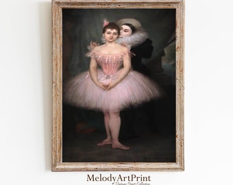 Vintage Ballerina Painting, Ballet Nursery Art (Digital Download)