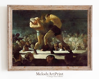 impression d'art vintage de match de boxe, affiche de sport (téléchargement numérique)