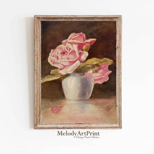 Roses Painting Print, Vintage Still Life, Flowers Still Life, Roses Wall Art, Antique Home Decor, Flowers Print, Vintage Art