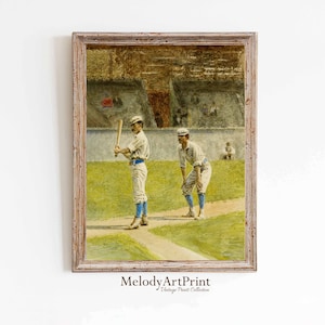 Baseball Players Poster, Baseball Vintage Sports Wall Art, Printable Art Print Digital Download, Baseball Dad Mom Gift, Boys Room Art Decor