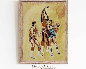 impression d'art de basket-ball vintage, affiche de sport, décoration de chambre d'enfants (téléchargement numérique)