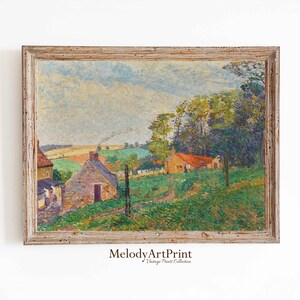 Summer Landscape Painting, Farmhouse Wall Art, Country Decor Art Print, Printable Art, Antique Painting, Print Country, Art Prints Download