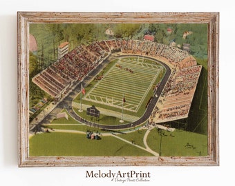 Vintage Football Stadium Art Print, Sports Poster (Downloadable)
