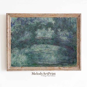 Monet Print, Bridge Over a Pond of Water Lilies, Claude Monet Wall Art, Monet Exhibition Poster, Landscape Print, Monet Poster Digital Print