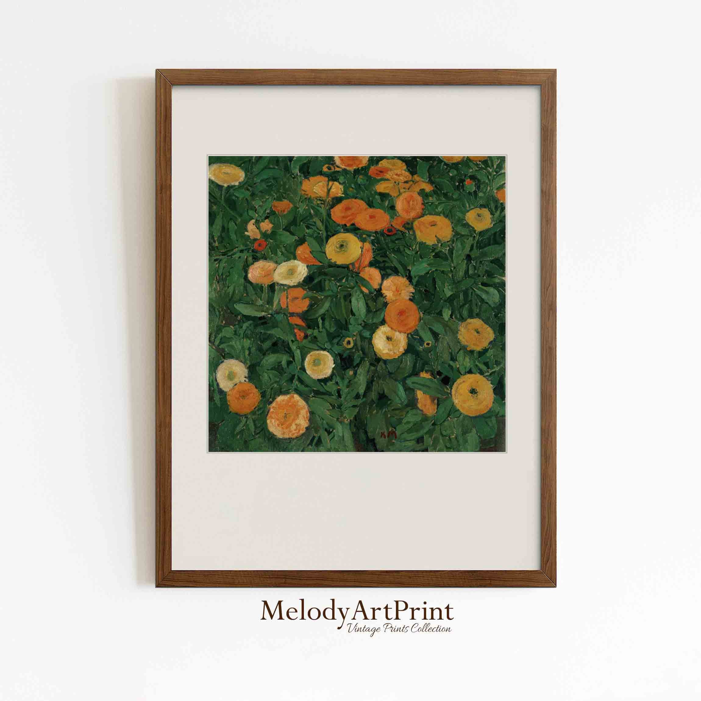Square PRINTABLE Marigolds Art Flowers Wall Art Vintage Wall - Etsy