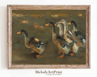 Vintage Duck Painting Print | Farmhouse Nursery Decor (Digital Download)