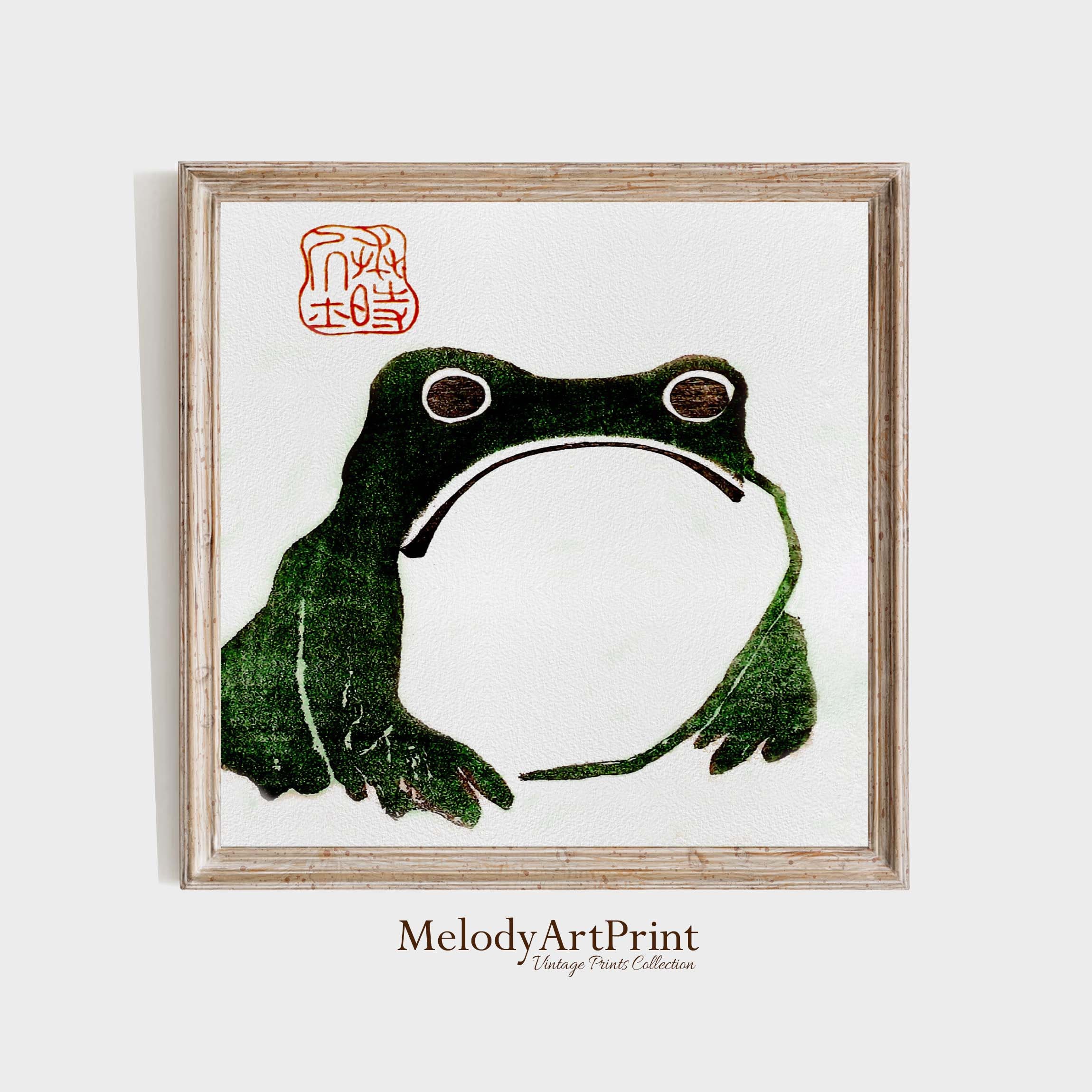 絵画 flk040116 Vintage Japanese Frog Print: Matsumoto Hoji Wall Art Decor