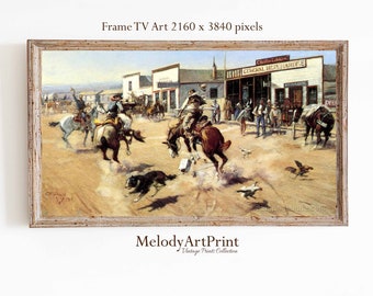 Southwest Cowboy Samsung Frame TV Art: vintage westers landschap (digitale download)
