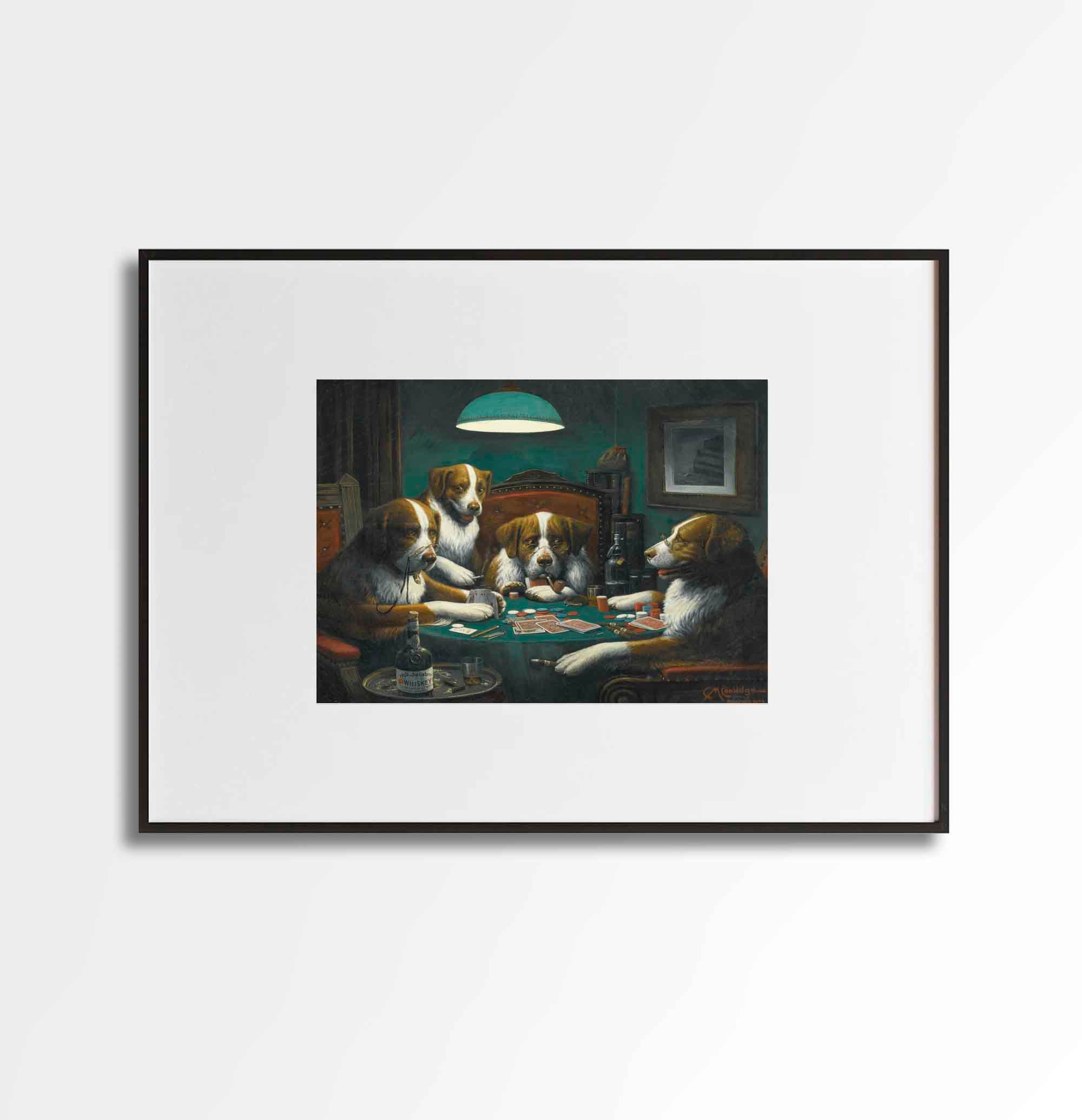 VINTAGE Tapisserie de chiens jouant au poker/cartes - eBay