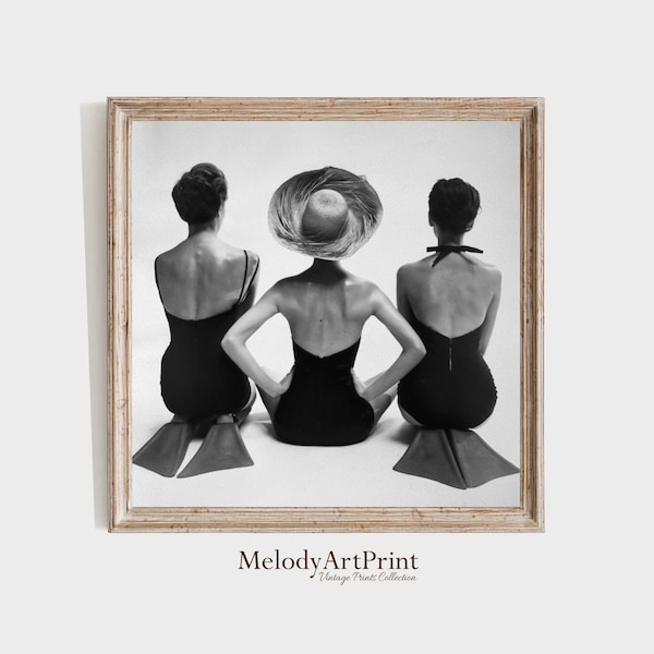 Vintage Fashion Photography Print, Beach House Art (Digital Download)