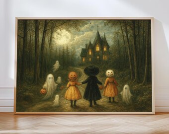 Vintage Witch Halloween Print: Rustic Witchy Wall Art (Digital Download)