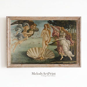 Birth of Venus by Sandro Botticelli | Classic Renaissance Painting | Vintage Aphrodite Goddess Print | Printable Wall Art | Digital Download