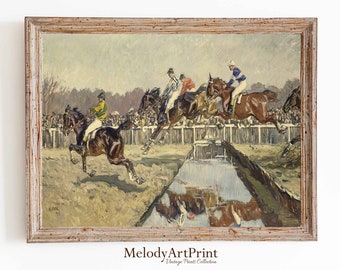Vintage Pferderennen-Gemälde, Sportkunst des 19.Jahrhunderts (Digitaler Download)