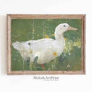 Goose Print Painting, Antique Kids Room, Vintage Wall Decor, Vintage Nursery Wall Decor, Geese Oil Painting, Digital Downloadable Art Print