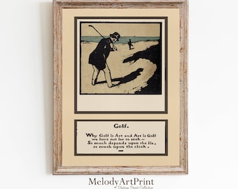 Golf Poster | Vintage Painting Landscape Art Print | Vintage Golf Course Wall Art | Golf Fan Gifts | Downloadable Printable Wall Decor