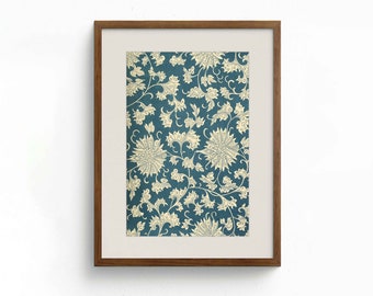 Antique Floral Tapestry Art Print | Vintage Textile Pattern (Digital Download)