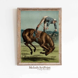 Horse Rider Print, Vintage Painting, Equestrian Wall Art, Vintage Rustic Decor, Horse Backrider, Jockey Poster, Digital Downloads Sports Art