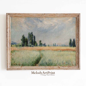 フランスの風景画、フランスの田舎風ヴィンテージ壁アート、田舎風風景アートプリント、農家風壁装飾、印刷可能なデジタルダウンロード