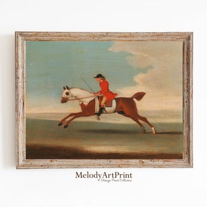 Horse Rider Print, Vintage Oil Painting, Equestrian Wall Art, Vintage Rustic Decor, Downloadable Digital Art Print