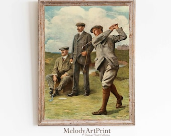 Póster de golf vintage: Impresión artística deportiva retro (descarga digital)