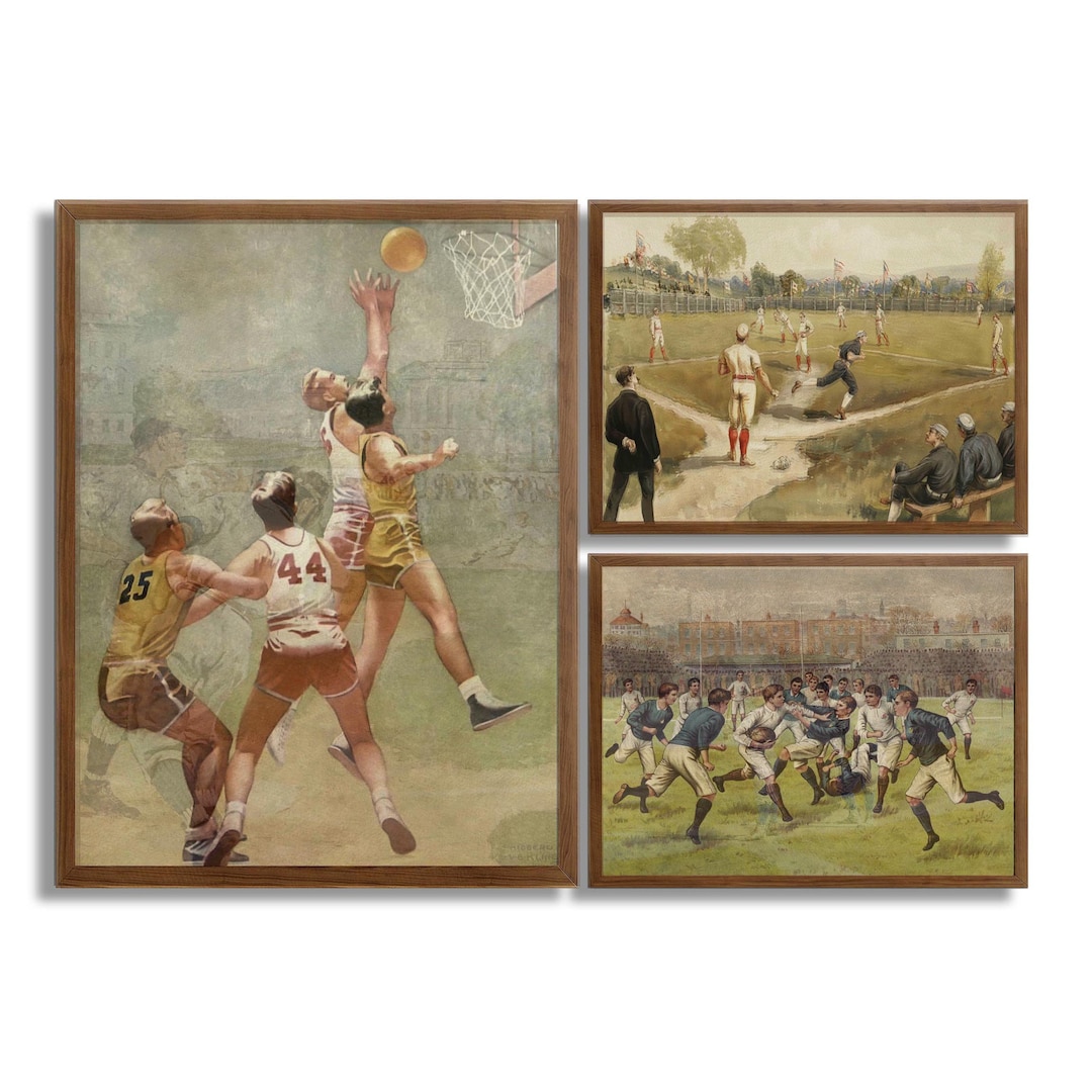 Gallery Wall Art Set of 3 Sports Posters Prints Football Etsy