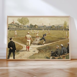 Baseball Print, Vintage Prints, Sports Poster, Baseball Fan Gift, Vintage Baseball Art, Downloadable Printable, Bat, Glove, Ball