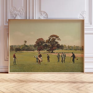 Golf Vintage Painting Landscape Art Print | Vintage Golf Course Wall Art | Golf Fan Gifts | Downloadable Printable Wall Decor