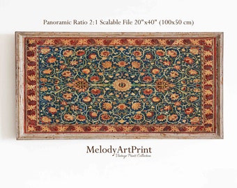 Vintage Panorama Blumenbild, Textile Wandkunst, (Digitaler Download)