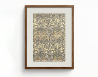Vintage Tapestry Art Print | Neutral Floral Pattern (Digital Download)